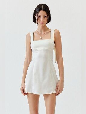Urban Outfitters Bri Double Bow Satin Mini Dress